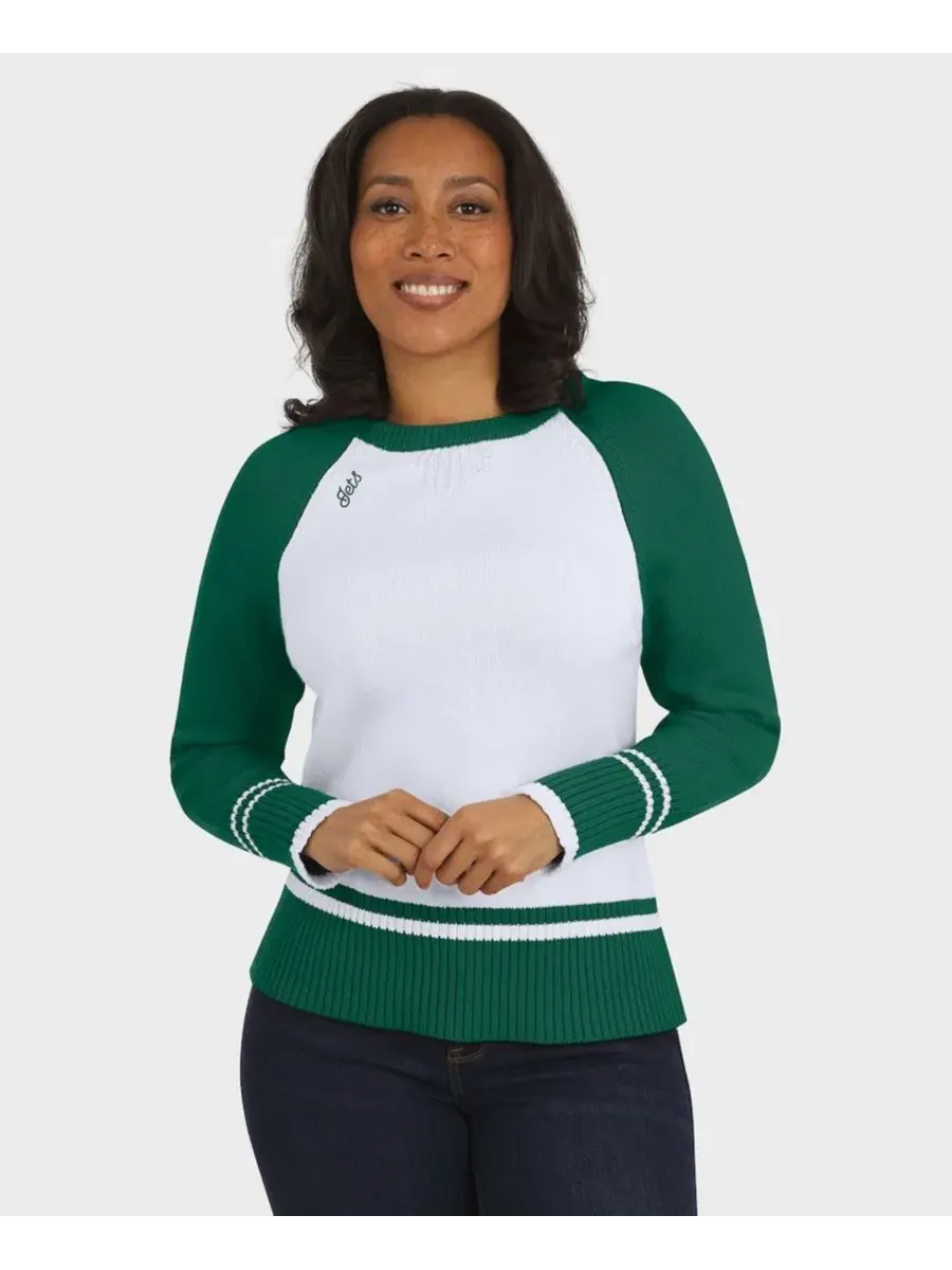 Свитшот-реглан с принтом New York Jets Color block Raglan Sweater WEAR by Erin Andrews — изображение 1 из 4, белый