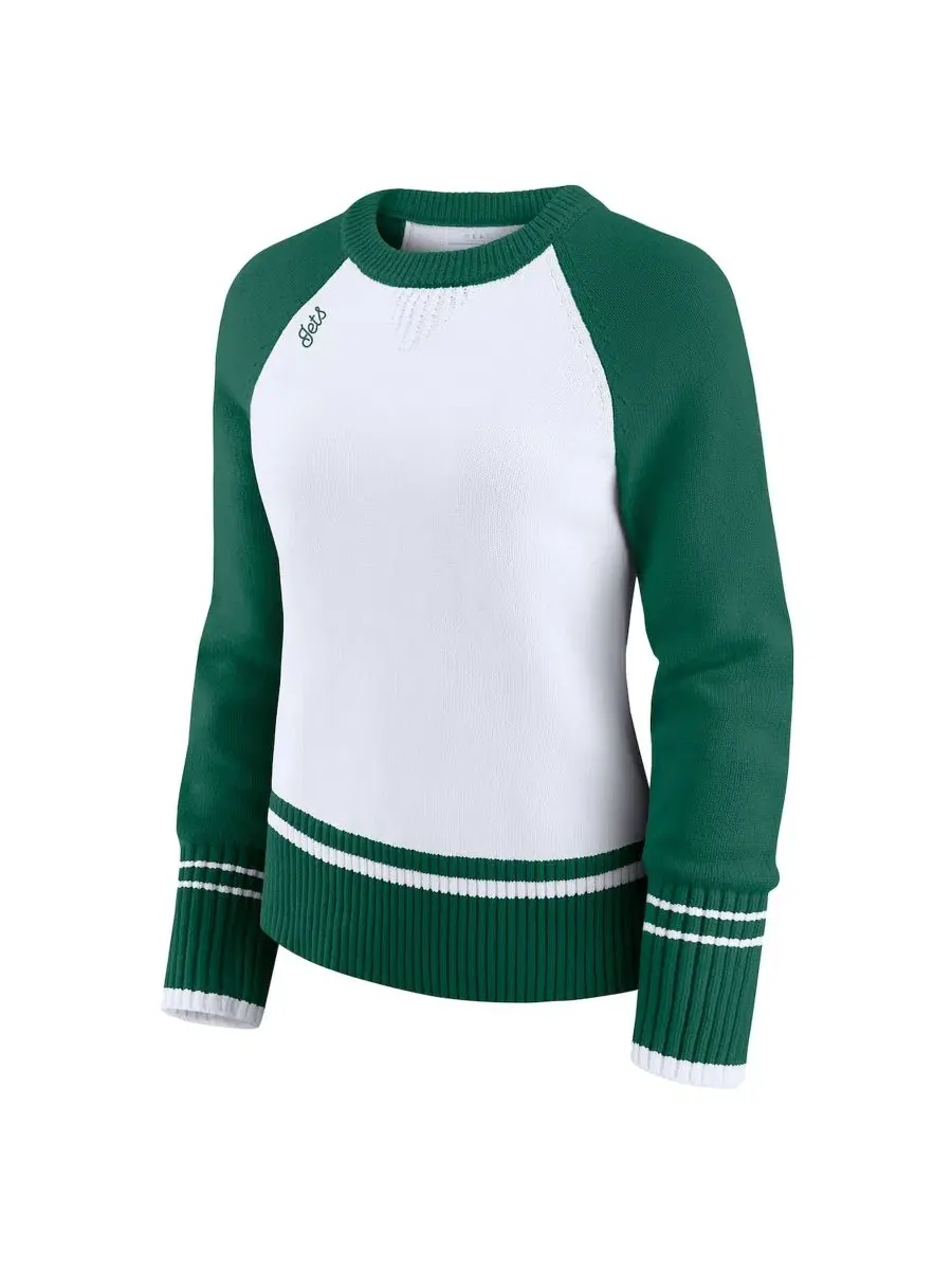 Свитшот-реглан с принтом New York Jets Color block Raglan Sweater WEAR by Erin Andrews — изображение 2 из 4, белый