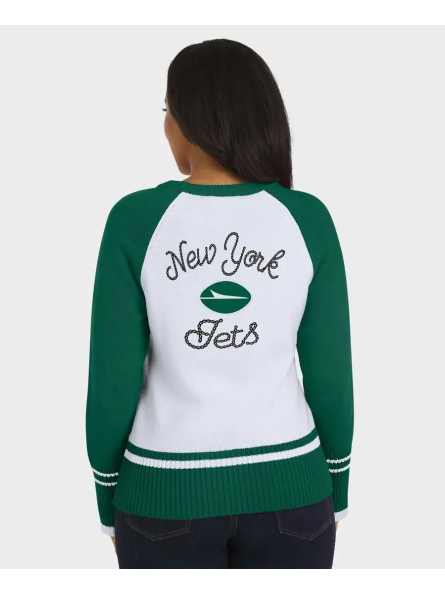 Свитшот-реглан с принтом New York Jets Color block Raglan Sweater WEAR by Erin Andrews — изображение 4 из 4, белый