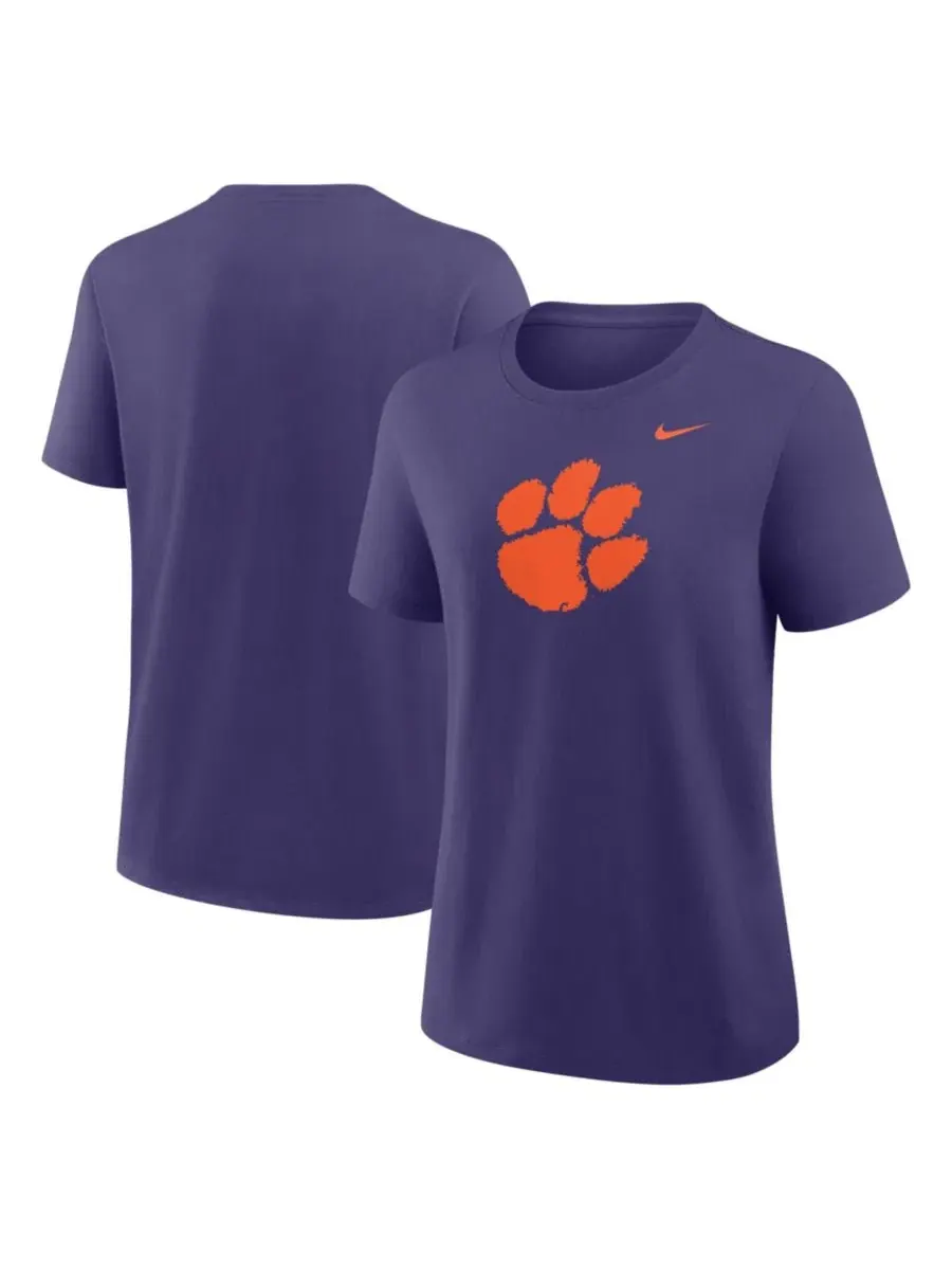 Футболка с принтом Primary Logo Clemson Tigers Nike — изображение 1 из 3, фиолетовый