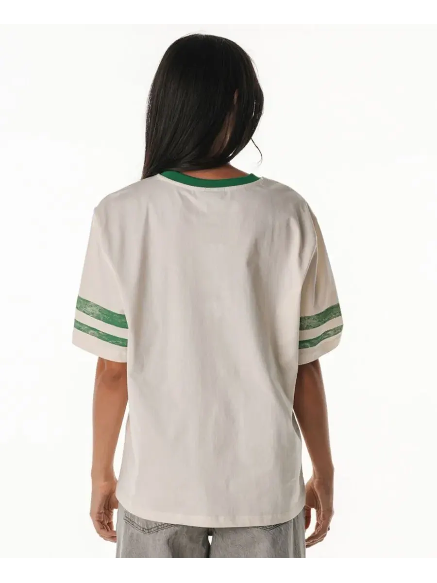 Футболка оверсайз с принтом Boston Celtics Vintage Drop Shoulder The Wild Collective — изображение 2 из 2, бежевый