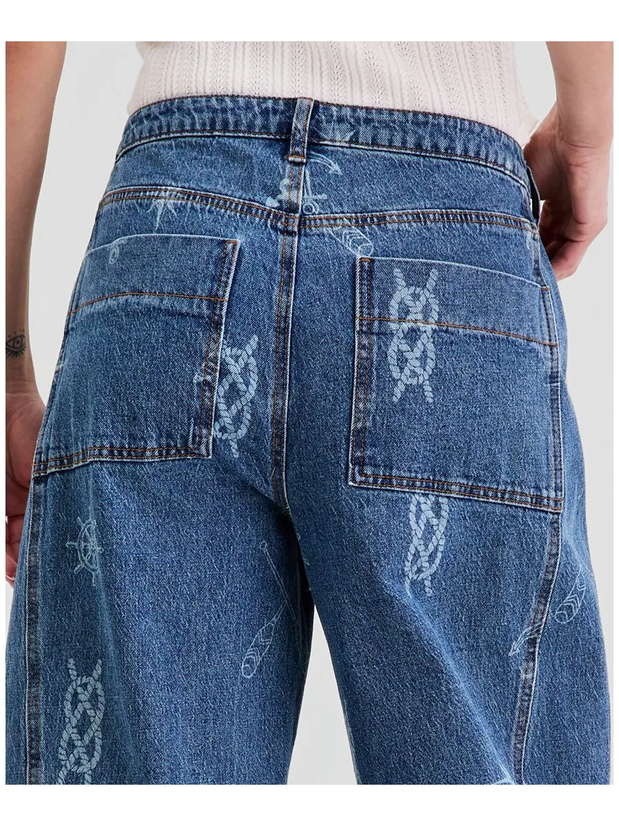 Женские джинсы-бочонки с морским принтом And Now This, Nautical Print — изображение 4 из 6