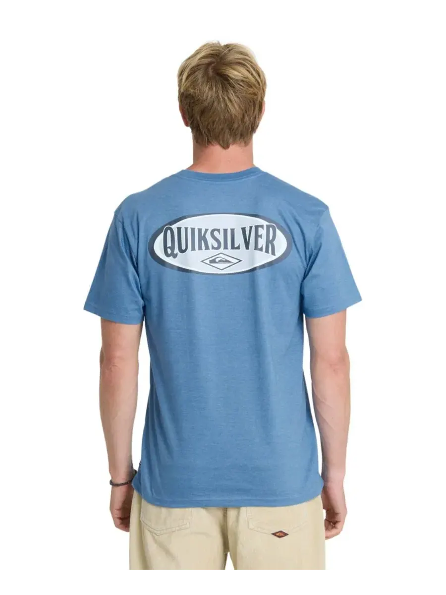 Футболка с коротким рукавом и принтом на груди Dolby Crewneck Quiksilver, Quiet Harbor Heather — изображение 1 из 4