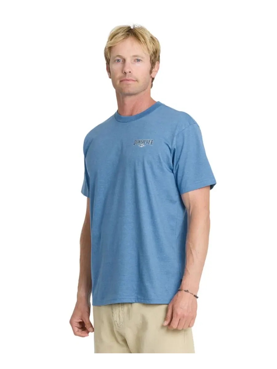 Футболка с коротким рукавом и принтом на груди Dolby Crewneck Quiksilver, Quiet Harbor Heather — изображение 3 из 4