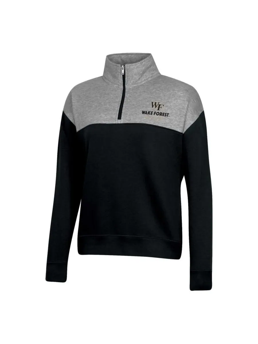 Champion Женская черная толстовка Wake Forest Demon Deacons с цветными блоками и застежкой-молнией — изображение 3 из 3