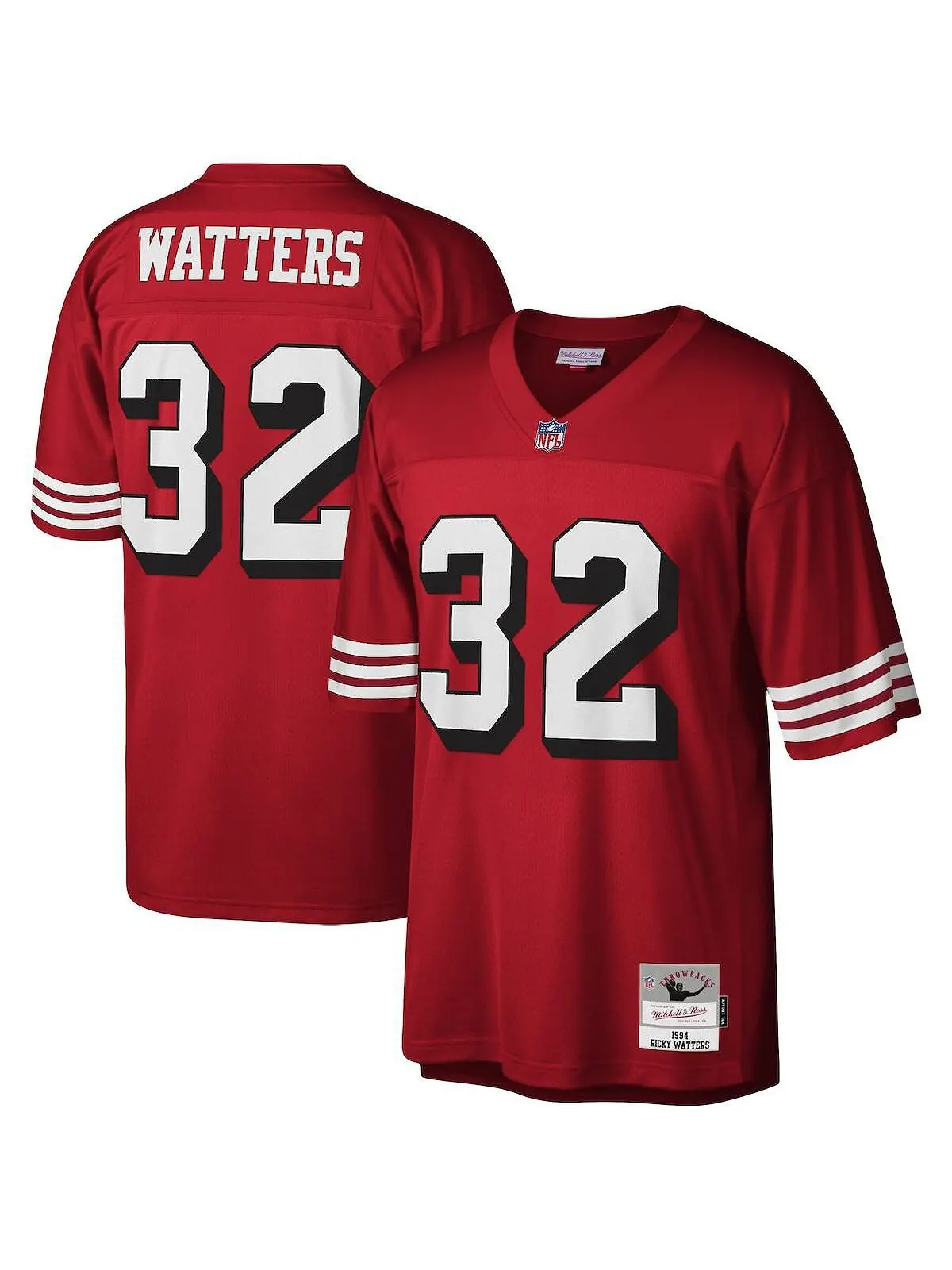 Футболка Mitchell & Ness Men's Ricky Watters Scarlet San Francisco 49ers Legacy — изображение 1 из 2, алый