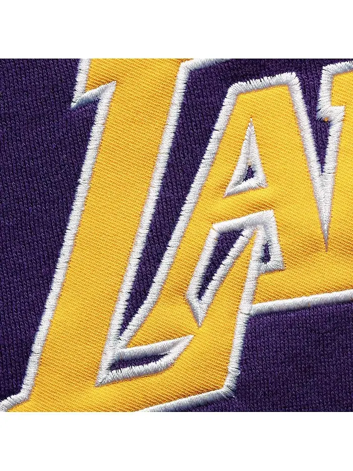 Мужская большая и высокая толстовка с капюшоном Los Angeles Lakers контрастная в фиолетовом и — изображение 4 из 4