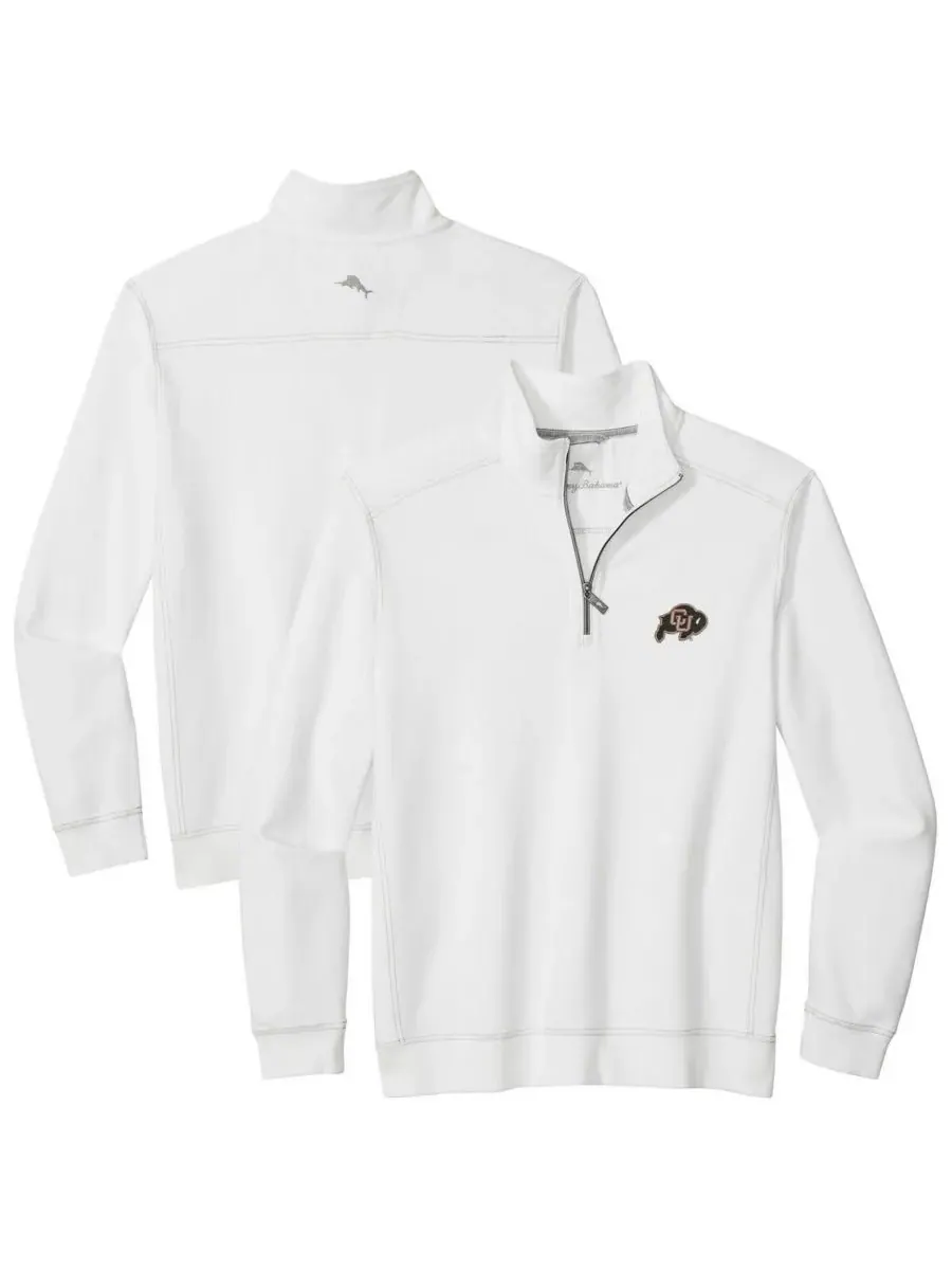 Tommy Bahama Мужская белая куртка Colorado Buffaloes Montego Bay с половинной молнией — изображение 1 из 3, белый