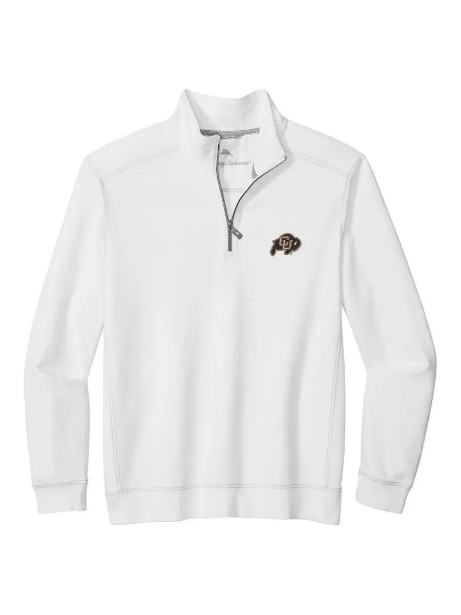 Tommy Bahama Мужская белая куртка Colorado Buffaloes Montego Bay с половинной молнией — изображение 2 из 3, белый