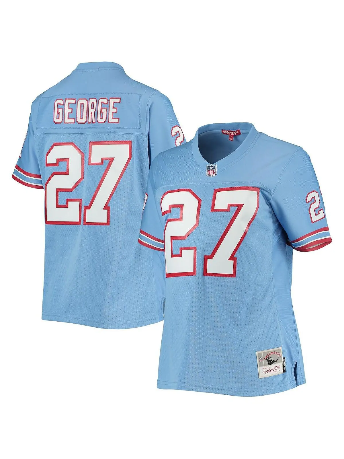 Женская голубая майка игрока Eddie George Houston Oilers Legacy Replica Player Mitchell & Ness — изображение 1 из 3