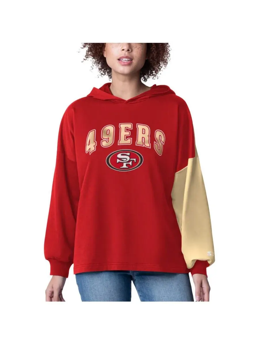 Женская толстовка с длинными рукавами Scarlet San Francisco 49ers Power Move Starter — изображение 1 из 2, алый