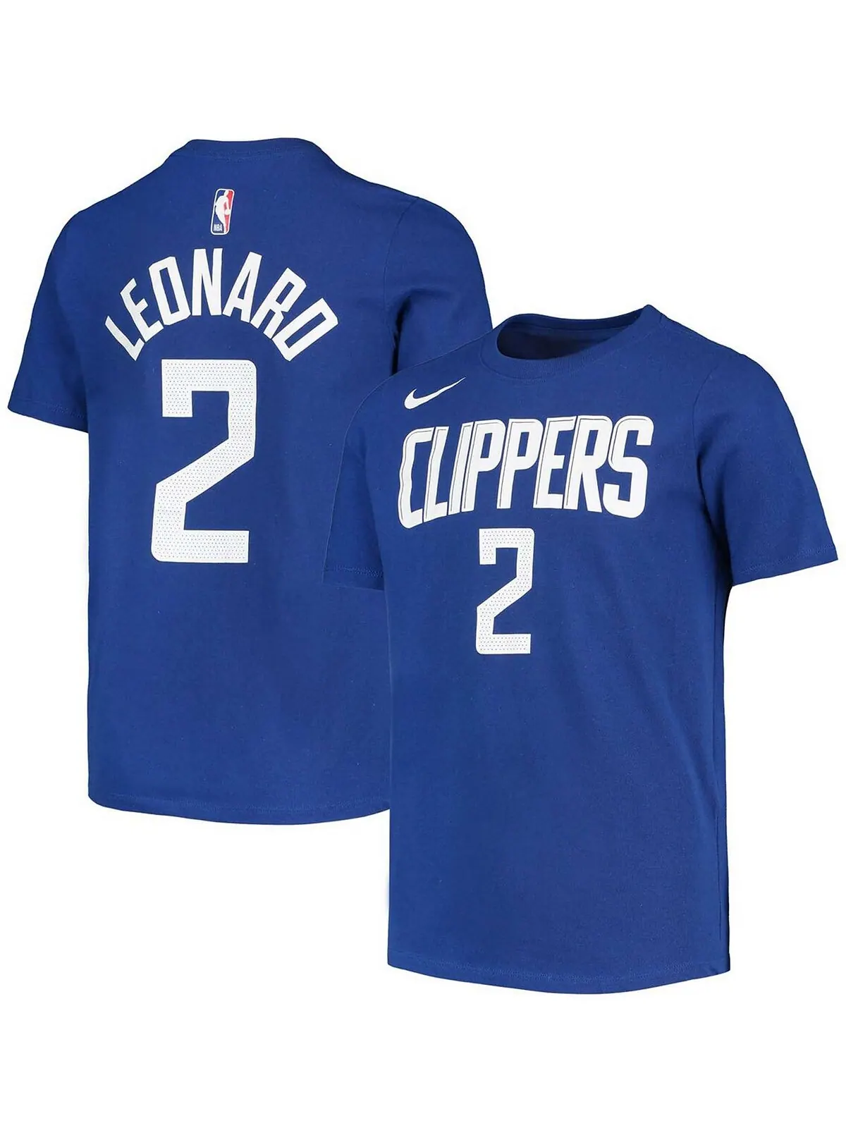 Футболка с логотипом Big Boys Kawhi Leonard Royal LA Clippers, именем и номером Nike — изображение 1 из 3, королевский