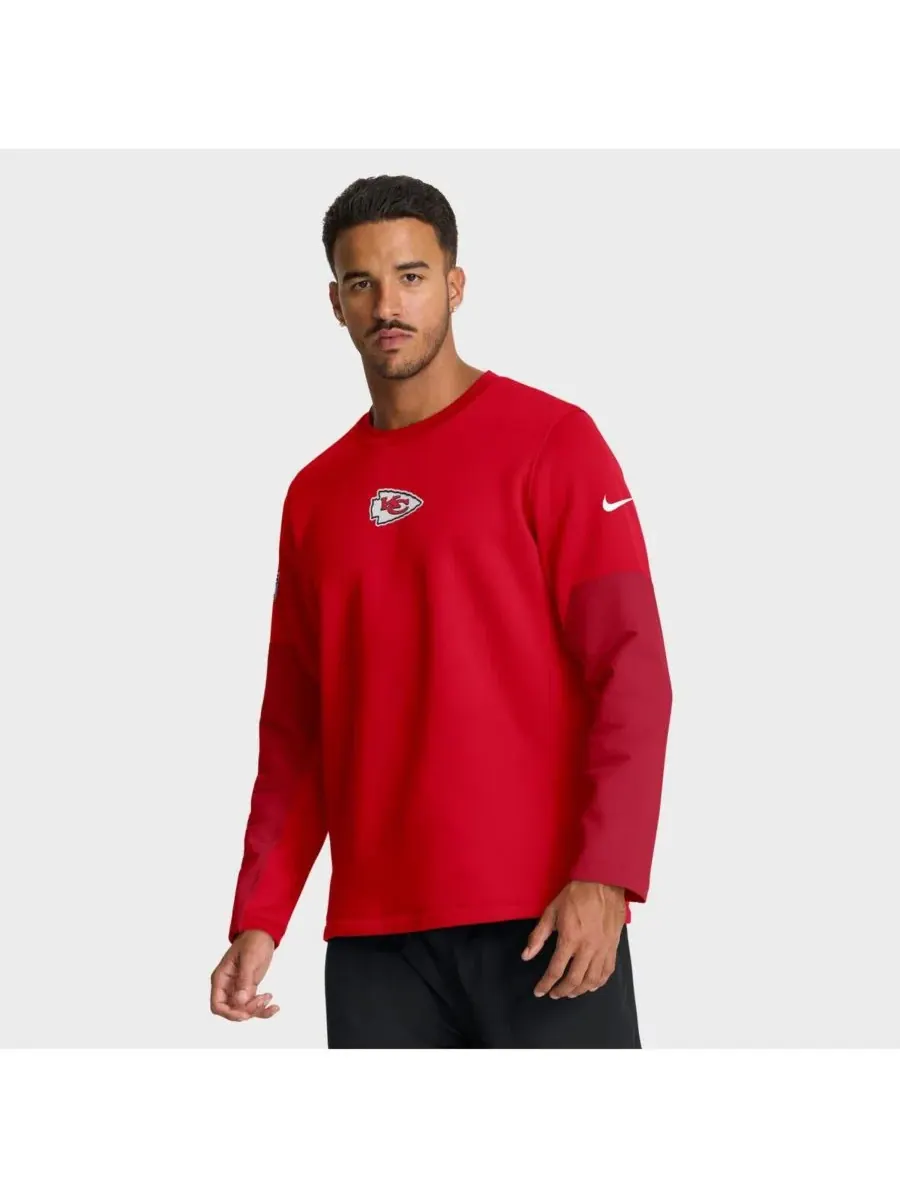 Nike Мужская красная футболка с длинными рукавами Kansas City Chiefs Sideline Scripted to Win — изображение 1 из 5, красный