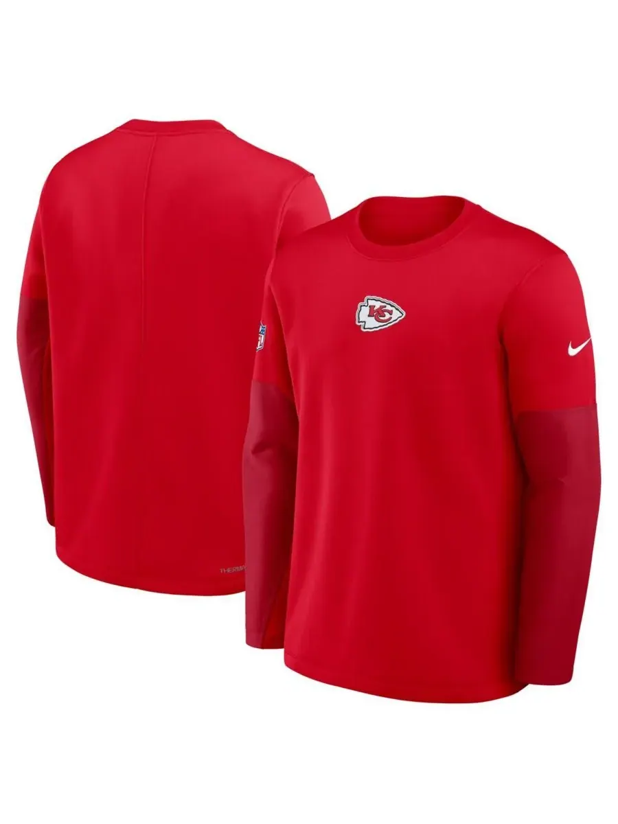 Nike Мужская красная футболка с длинными рукавами Kansas City Chiefs Sideline Scripted to Win — изображение 4 из 5, красный