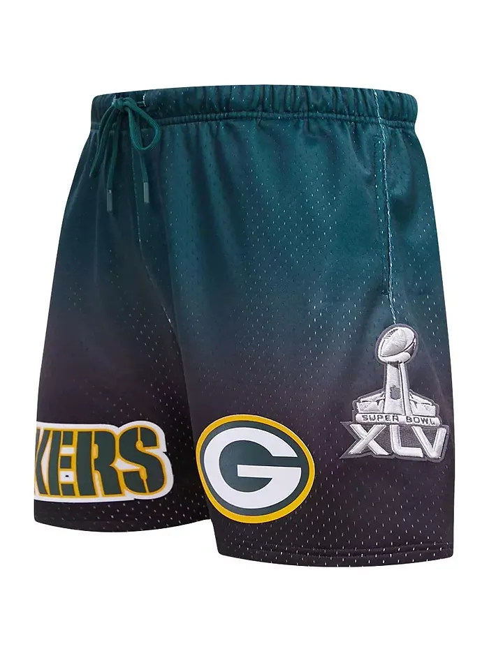 Мужские черно-зеленые мешковые шорты Green Bay Packers с эффектом омбре Pro Standard — изображение 4 из 4
