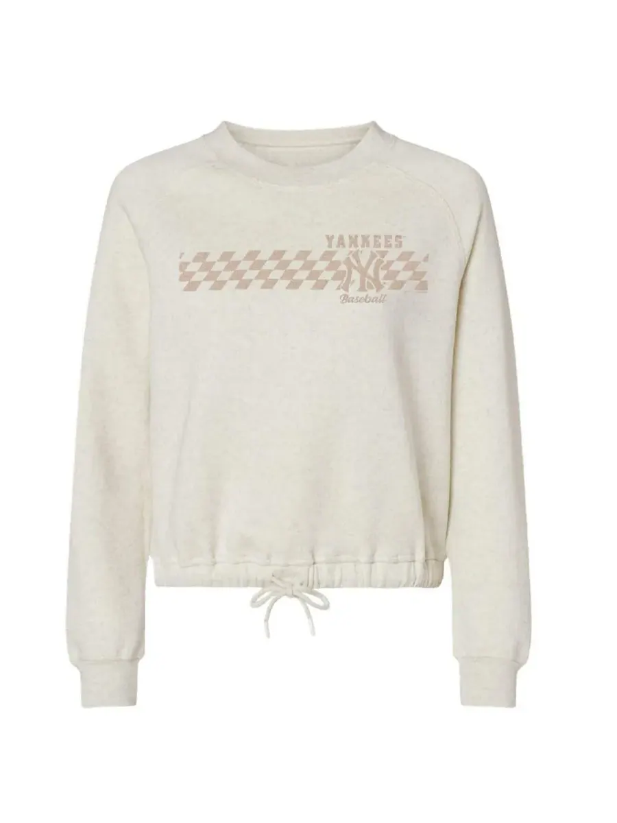 Soft As A Grape Женская толстовка в клетку с символикой New York Yankees, натурального цвета