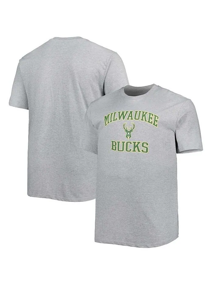 Мужские серые кроссовки Milwaukee Bucks Big and Tall Heart & Футболка «Душа» Profile — изображение 1 из 3, серый