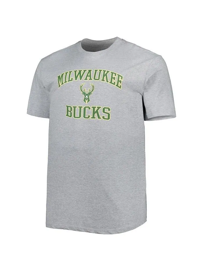 Мужские серые кроссовки Milwaukee Bucks Big and Tall Heart & Футболка «Душа» Profile — изображение 2 из 3, серый