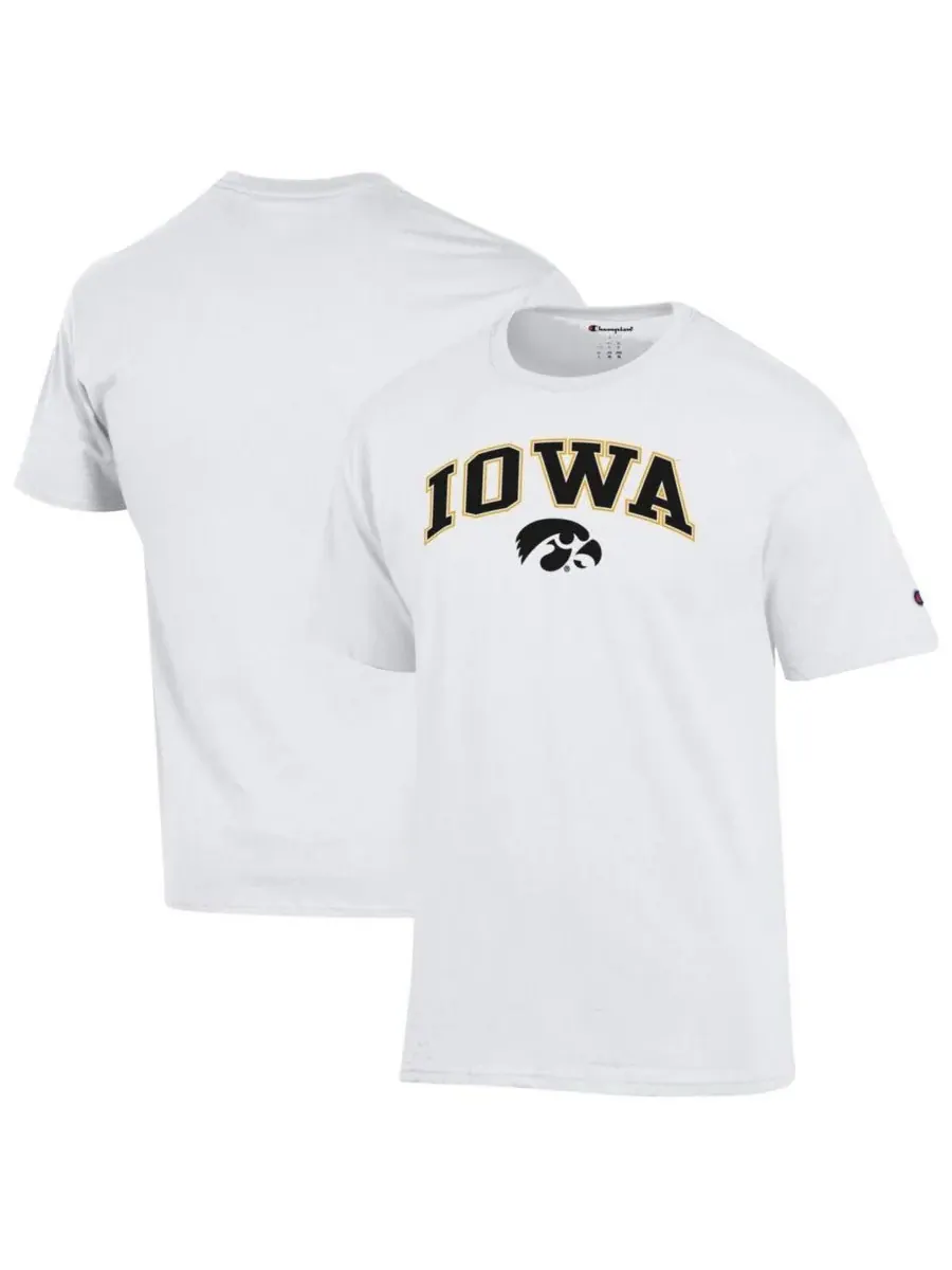 Champion Мужская белая футболка с арочным логотипом Iowa Hawkeyes — изображение 1 из 3, белый