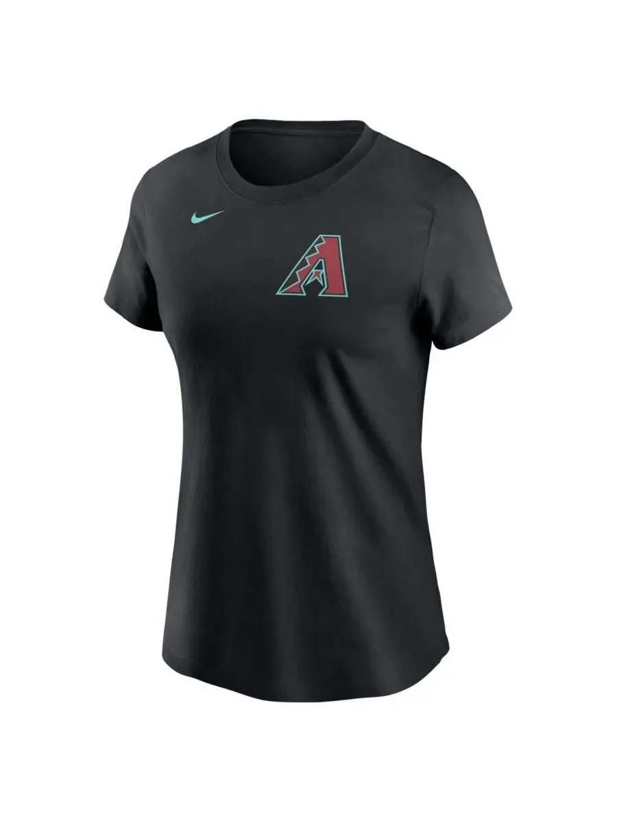 Nike Женская черная футболка Corbin Burnes Arizona Diamondbacks с фузом и номером игрока — изображение 2 из 3, черный