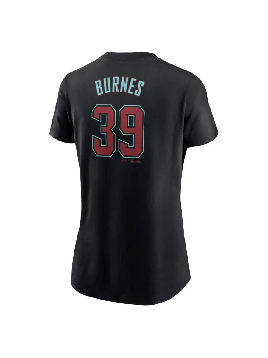 Nike Женская черная футболка Corbin Burnes Arizona Diamondbacks с фузом и номером игрока — изображение 3 из 3, черный