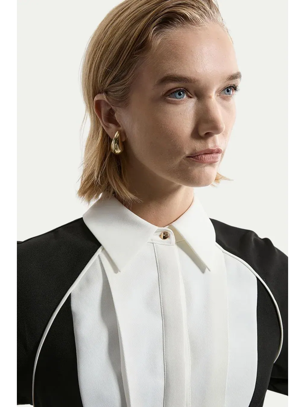 Женское миди-платье с контрастным воротником Karen Millen, Mono — изображение 5 из 8