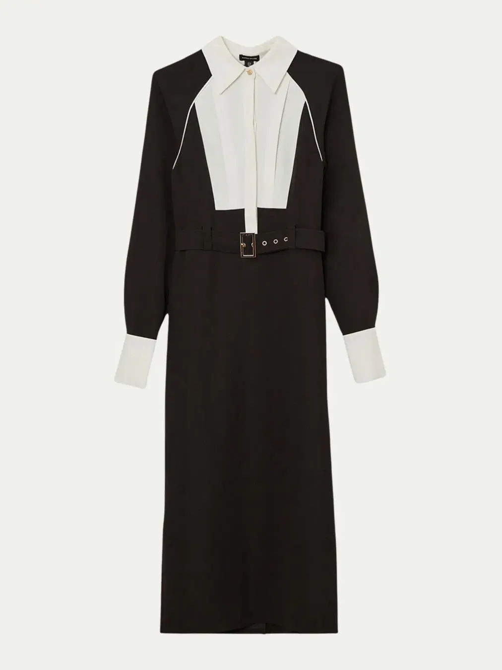 Женское миди-платье с контрастным воротником Karen Millen, Mono — изображение 6 из 8