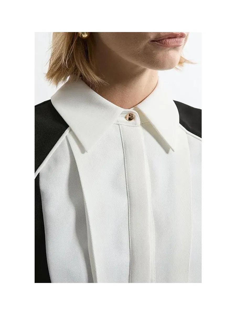Женское миди-платье с контрастным воротником Karen Millen, Mono — изображение 8 из 8