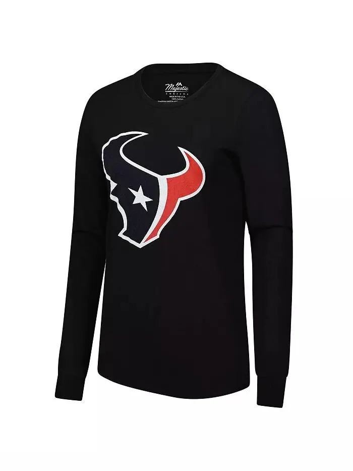 Женская футболка с длинным рукавом CJ Stroud Navy Houston Texans, имя игрока, номер Majestic — изображение 3 из 3