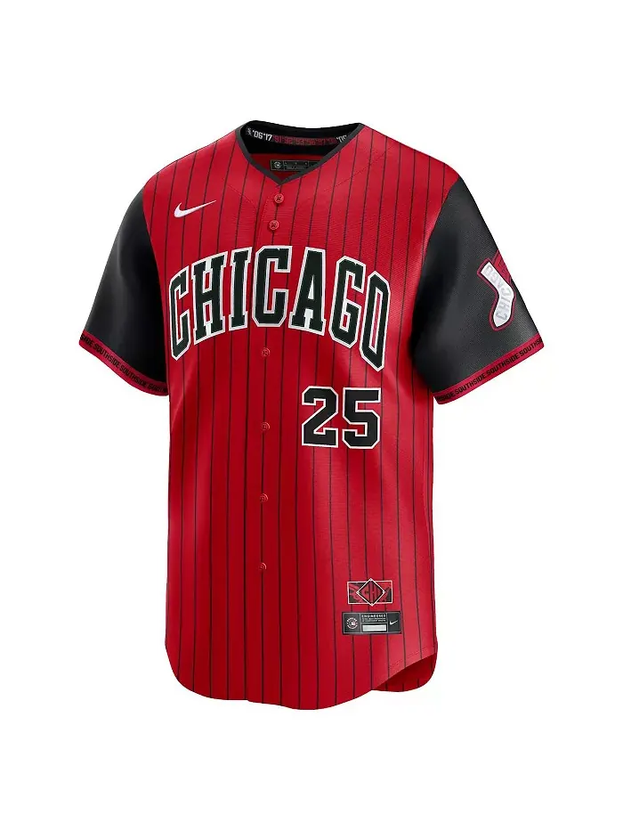 Мужская майка игрока Andrew Vaughn Red/Black Chicago White Sox 2025 City Connect Limited Nike — изображение 2 из 3