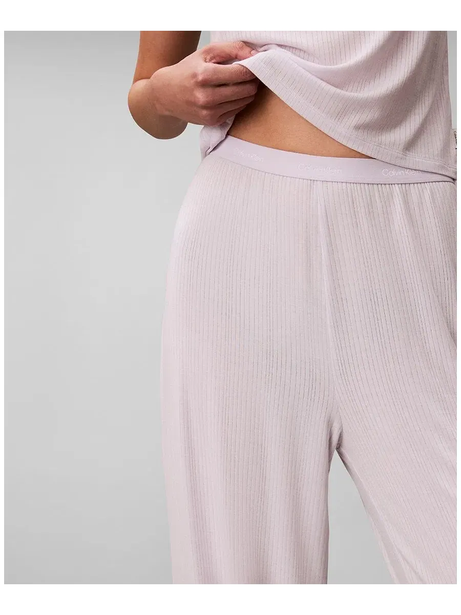 Женские пижамные штаны с широкими штанинами QS7615 Calvin Klein, сиреневый — изображение 4 из 7
