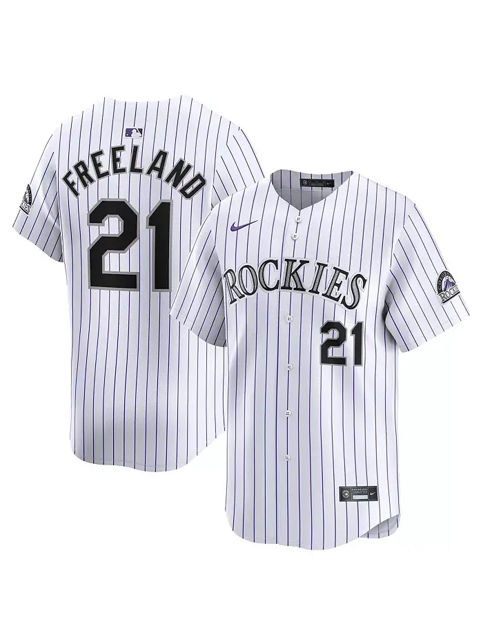 Мужская белая ограниченная игровая футболка Colorado Rockies с именем Kyle Freeland Nike — изображение 1 из 3