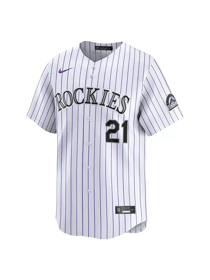Мужская белая ограниченная игровая футболка Colorado Rockies с именем Kyle Freeland Nike — изображение 2 из 3