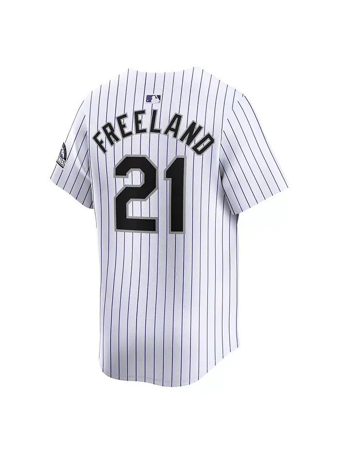 Мужская белая ограниченная игровая футболка Colorado Rockies с именем Kyle Freeland Nike — изображение 3 из 3