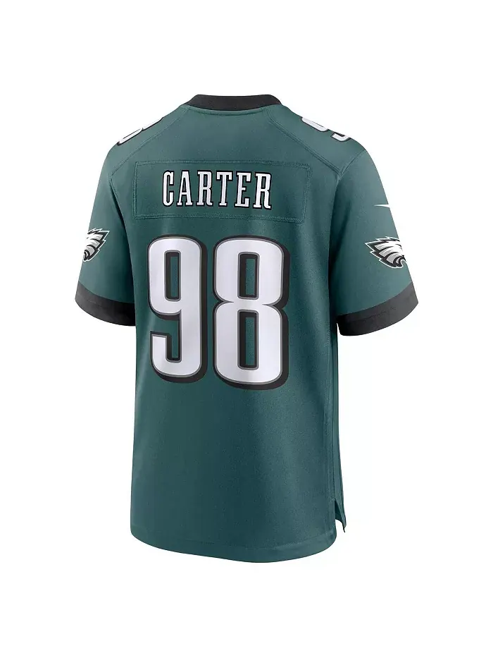 Мужская игровая футболка Philadelphia Eagles Team Game цвета Midnight Green, модель Jalen Carter — изображение 3 из 5