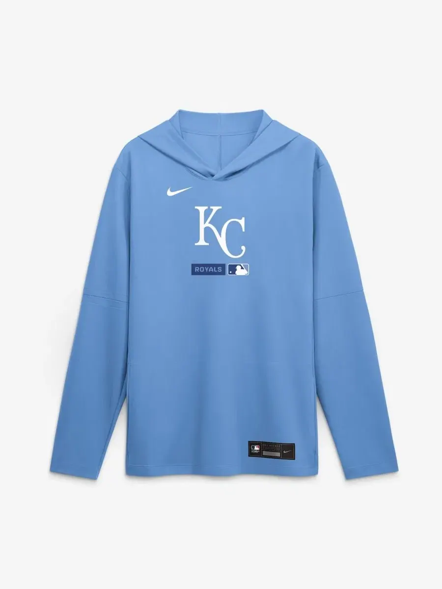 Лонгслив с капюшоном Nike Kansas City Royals Authentic Collection Dri-FIT — изображение 2 из 4, светлый синий