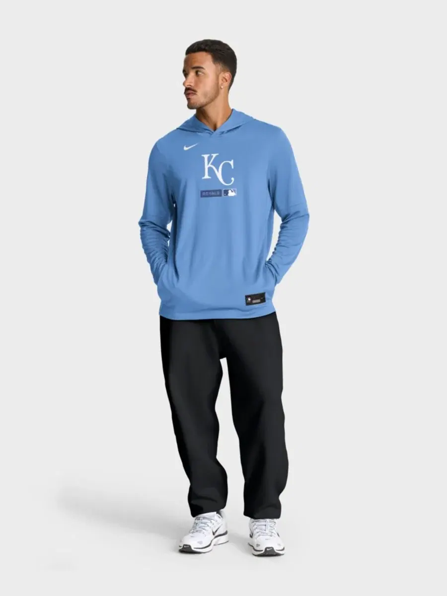 Лонгслив с капюшоном Nike Kansas City Royals Authentic Collection Dri-FIT — изображение 4 из 4, светлый синий