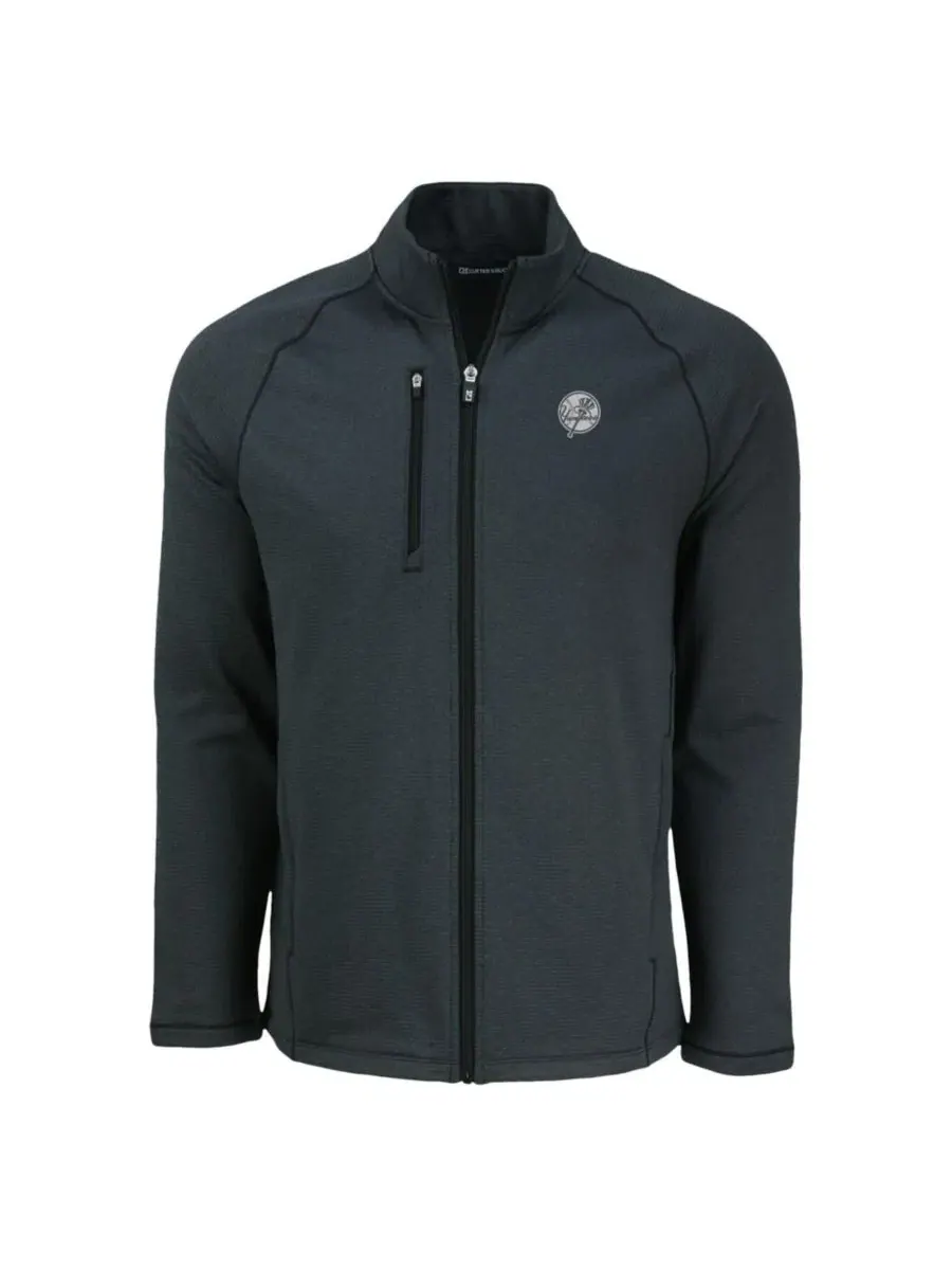 Мужская куртка-флисовая с принтом Peshastin Eco Fleece Raglan Full-Zip Cutter & Buck — изображение 2 из 3, черный
