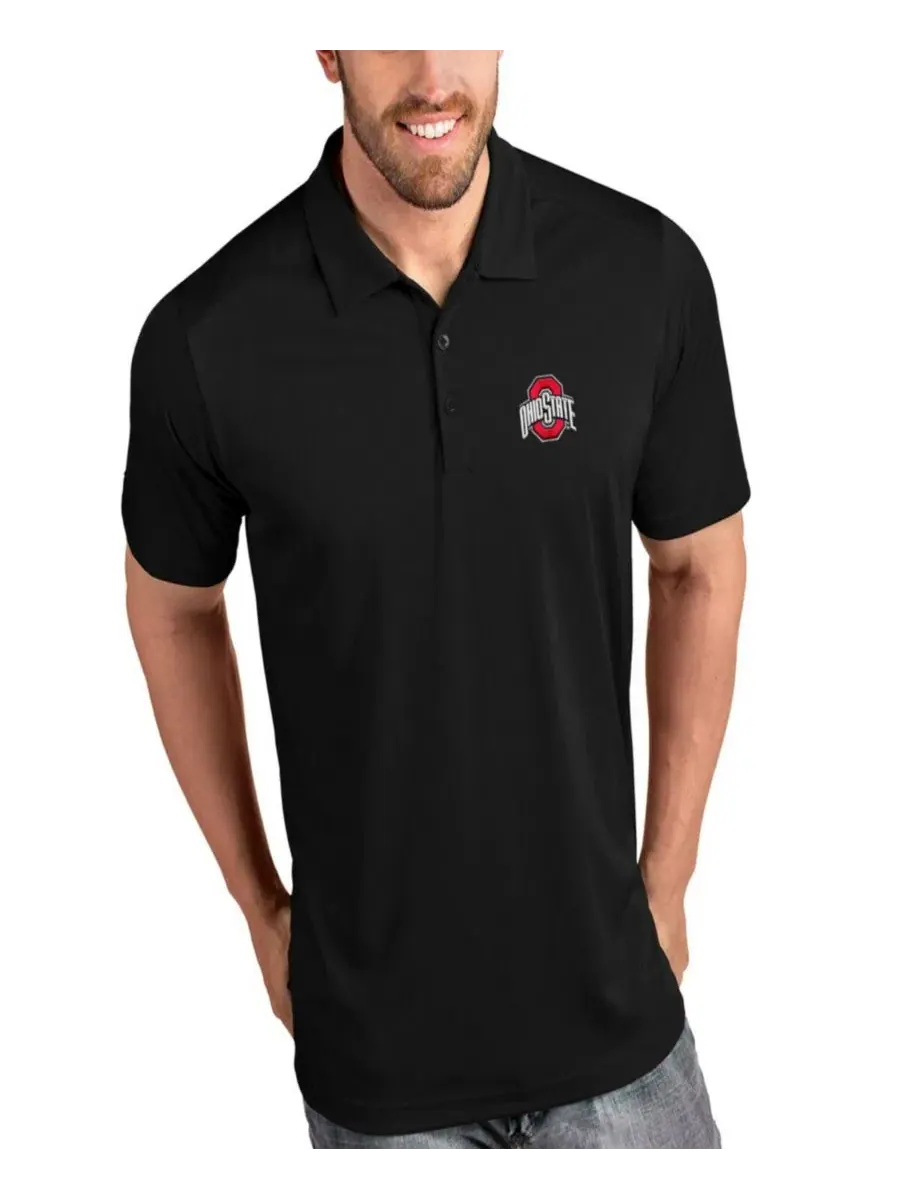Поло мужское с вышивкой Ohio State Buckeyes Antigua — изображение 1 из 1, черный