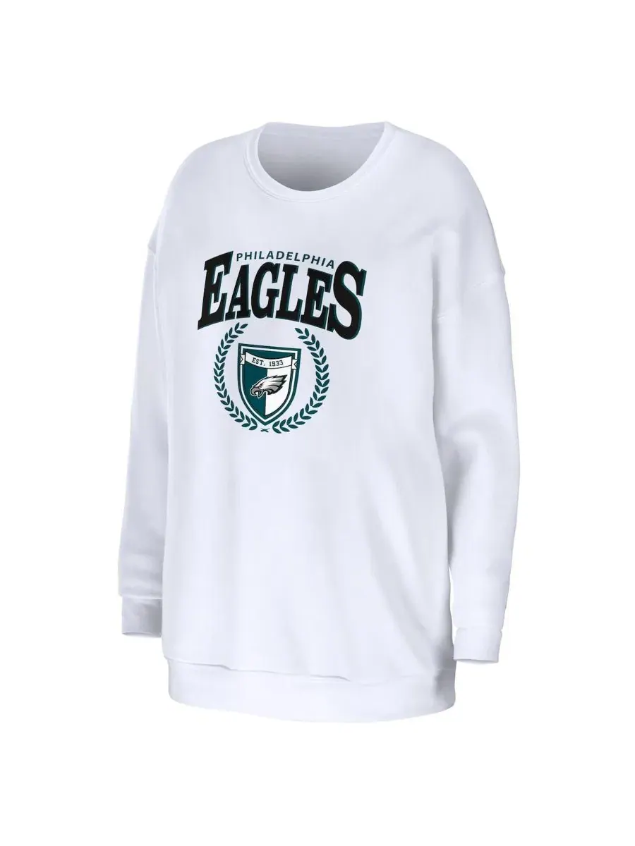Свитшот оверсайз с принтом Philadelphia Eagles WEAR by Erin Andrews — изображение 2 из 3, белый