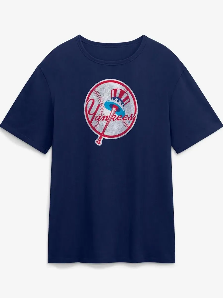 Футболка мужская с винтажным принтом New York Yankees Fanatics — изображение 1 из 2, темно-синий