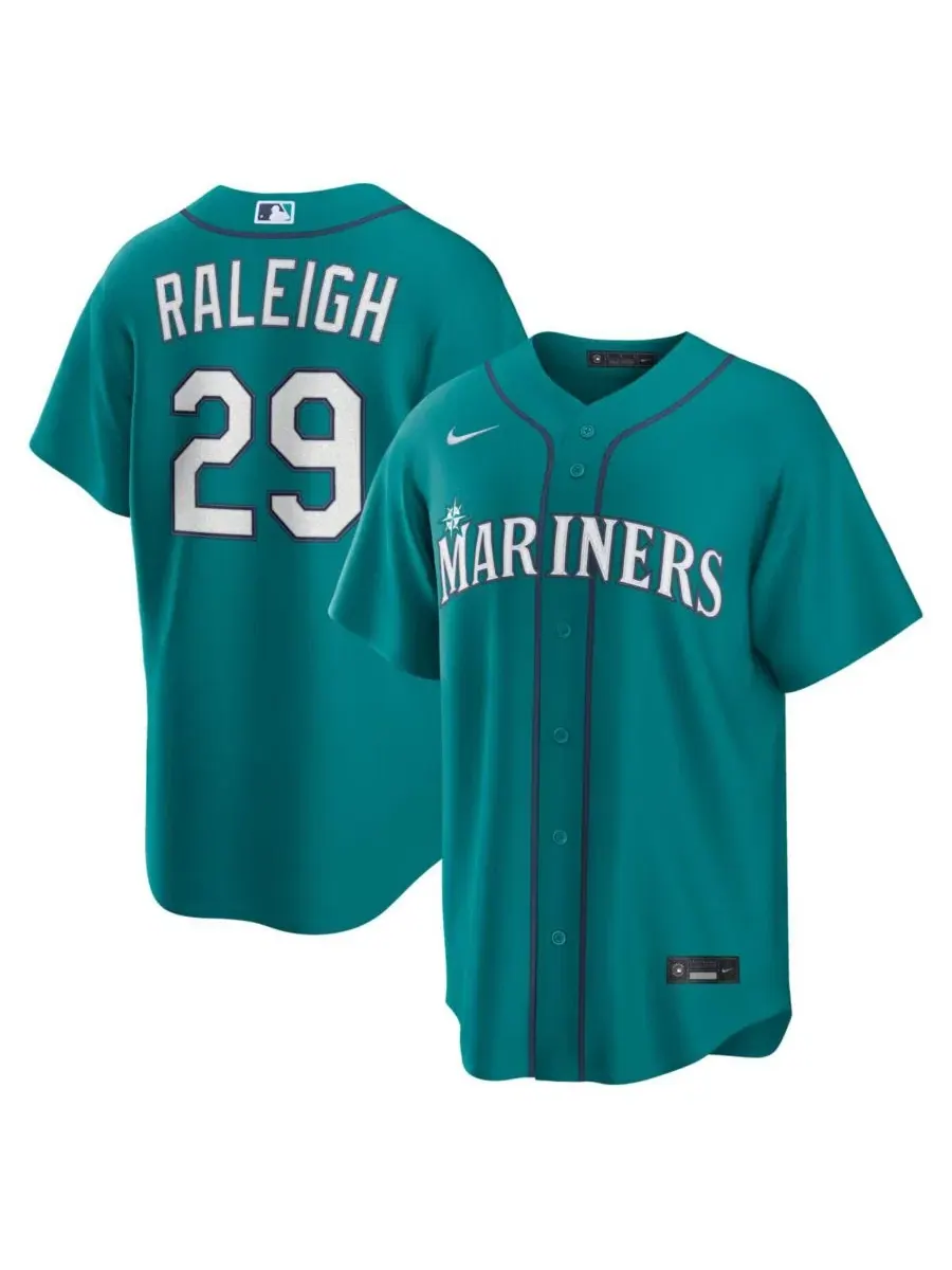 Мужская бейсбольная джерси Nike Seattle Mariners Cal Raleigh Alternate — изображение 1 из 3, бирюзовый