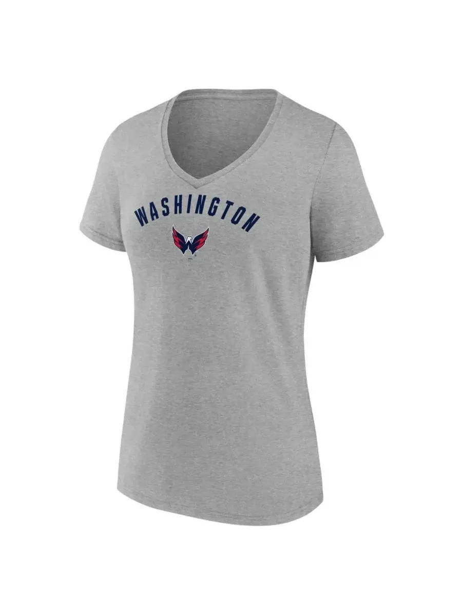 Футболка с V-образным вырезом с принтом Washington Capitals Fanatics — изображение 3 из 3, серый