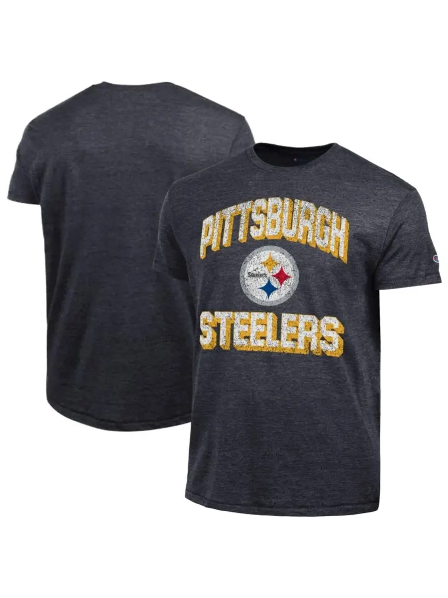 Футболка с принтом Pittsburgh Steelers Champion — изображение 1 из 3, черный