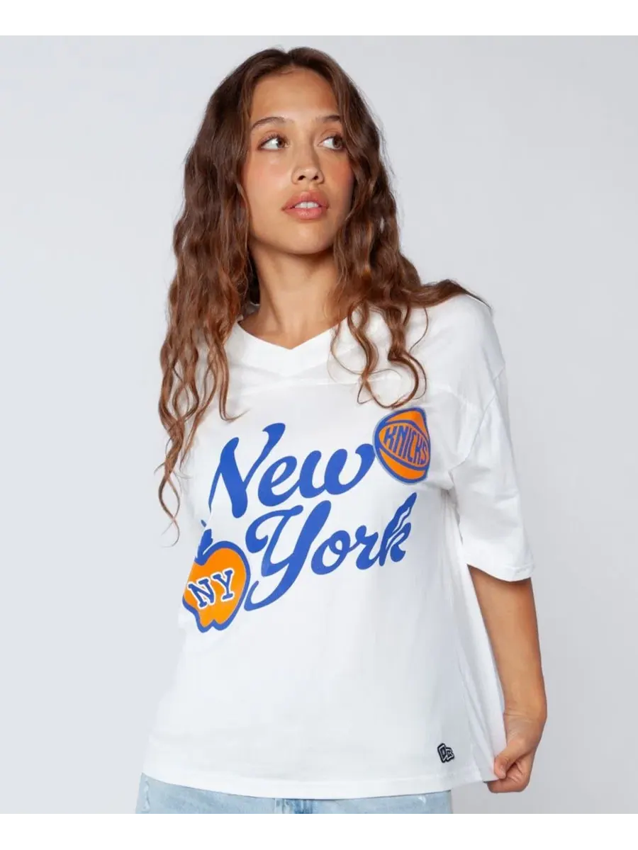 Футболка оверсайз с принтом New York Knicks Hype And Vice — белый