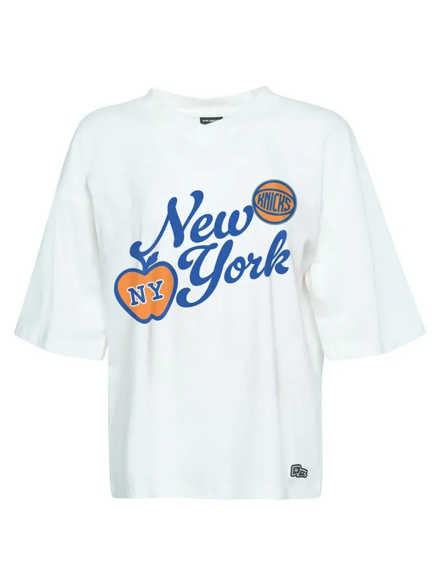 Футболка оверсайз с принтом New York Knicks Hype And Vice — изображение 3 из 4, белый