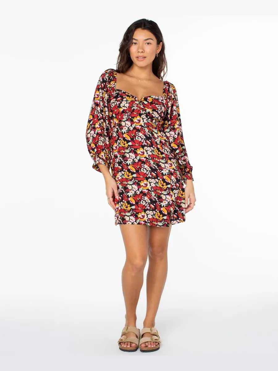 Женское платье с принтом Лунные берега Roxy, Anthracite Bonita Floral — изображение 2 из 5