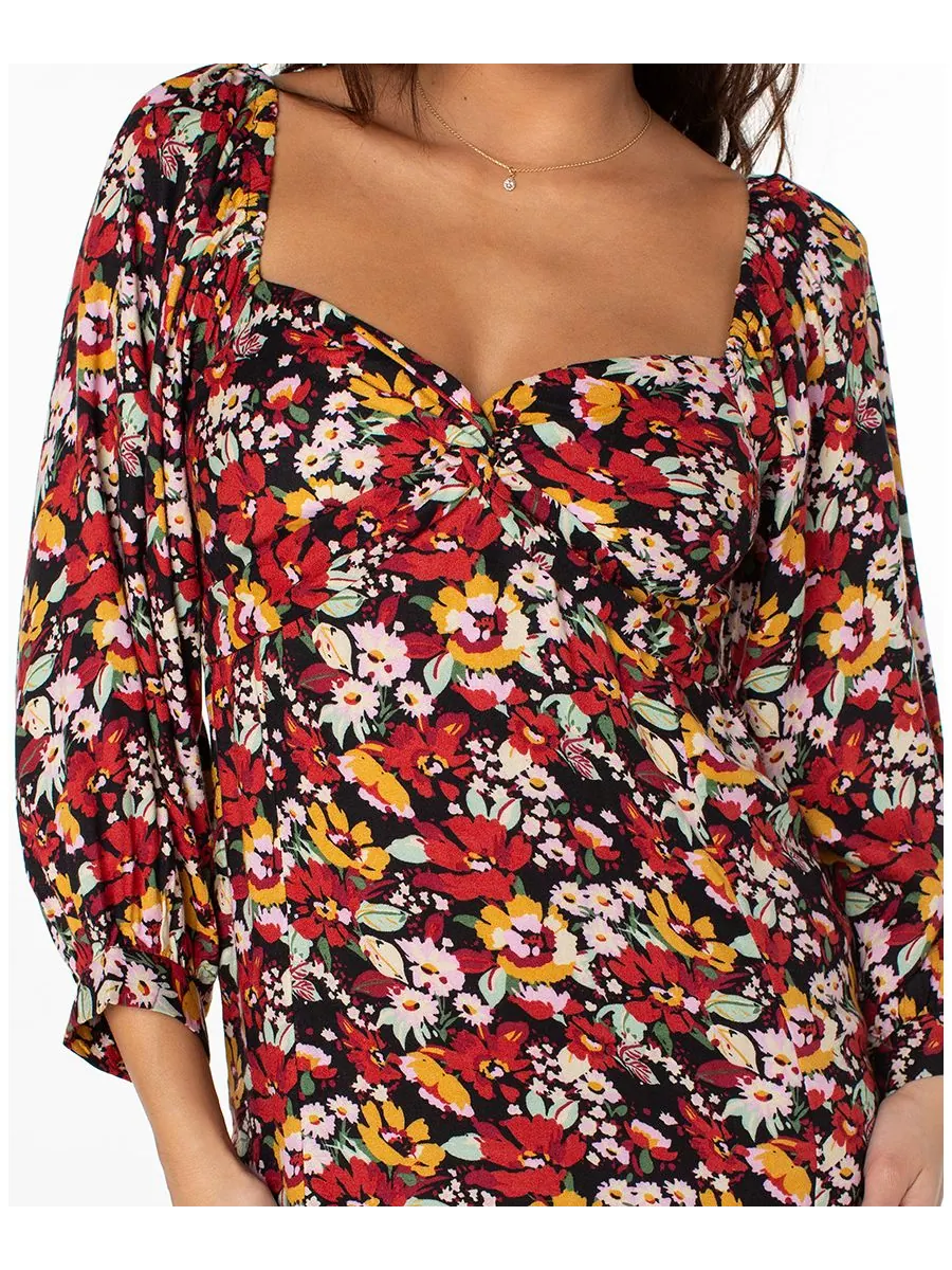 Женское платье с принтом Лунные берега Roxy, Anthracite Bonita Floral — изображение 4 из 5