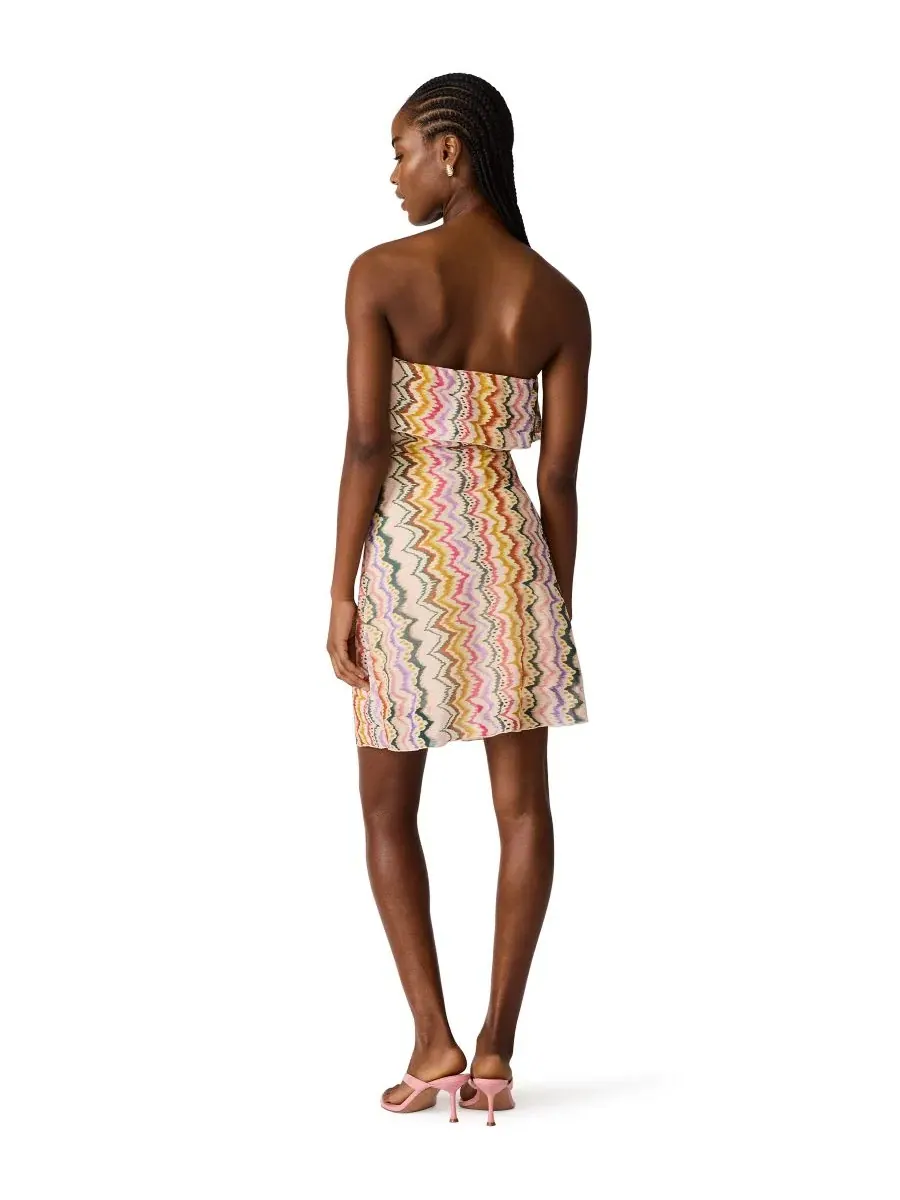 Платье мини без бретелек из сетки Bryar Steve Madden, Rainbow Vision — изображение 5 из 5