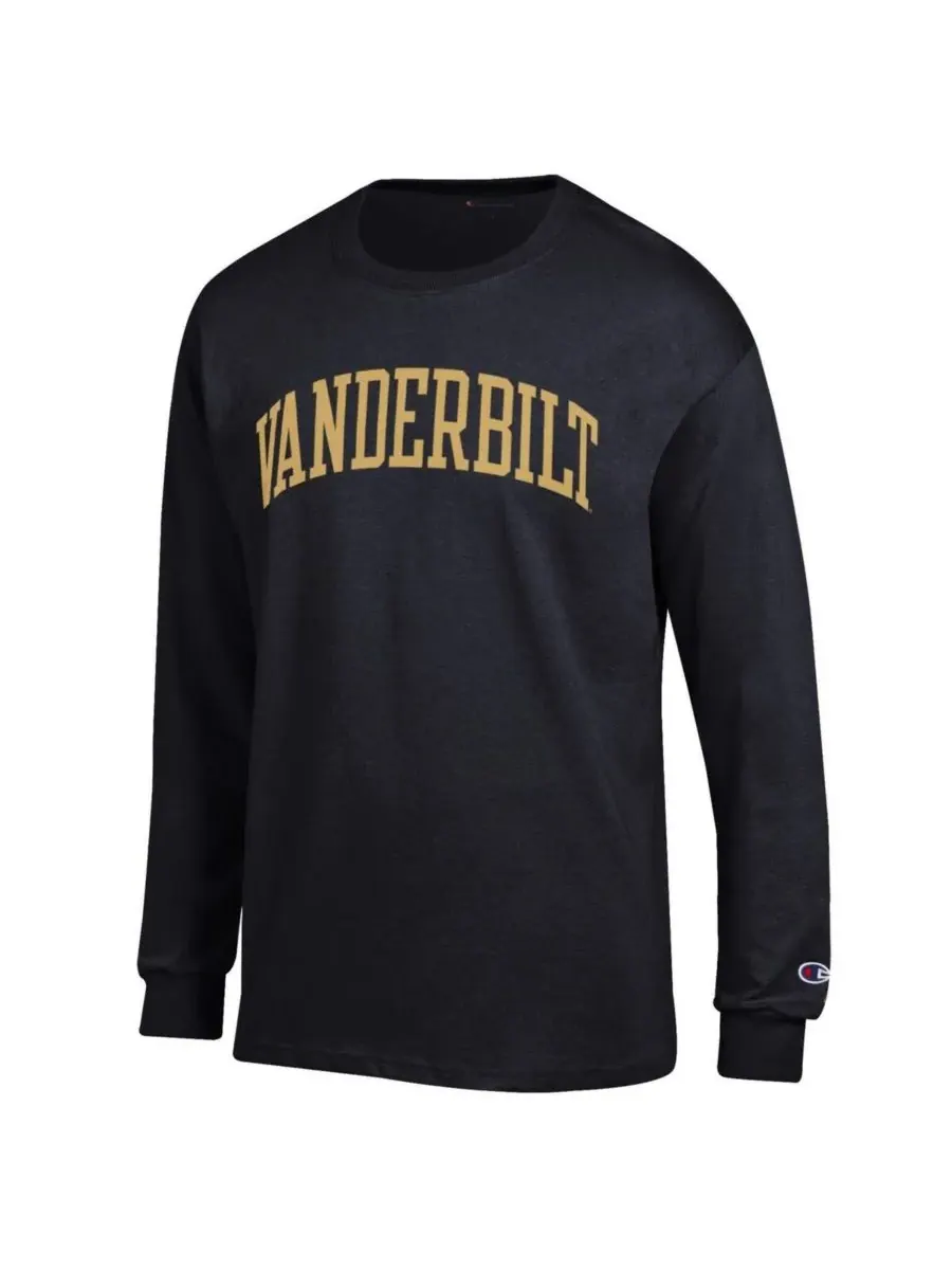 Champion Мужская черная футболка с длинным рукавом Vanderbilt Commodores Basic Arch — изображение 2 из 3, черный